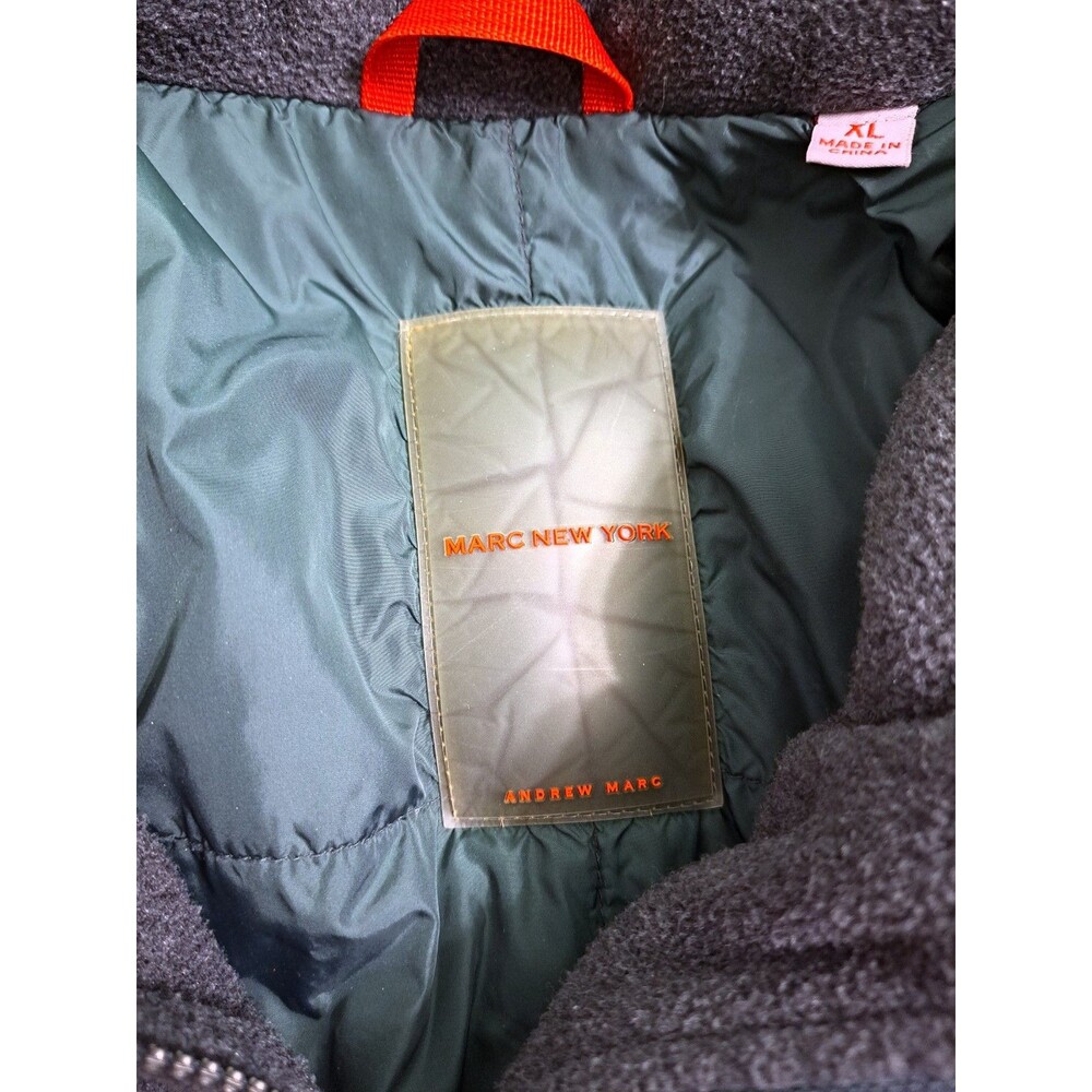 Marc New York Soft Shell Bomber Jacket Men XL Khaki Fleece Lined Coat Harrington - Picture 3 of 15